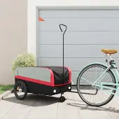 Prolenta Maison Exclusive - Fahrradanhänger Schwarz und Rot 45 kg Eisen