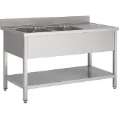 Chefgastro 700 Spültisch Grundboden 2 Rechts 1600 BxTxH 1600x700x850mm