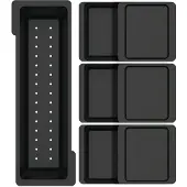 Schock Funktionsschalen-Set 7-teilig aus schwarzem Kunststoff für Spüle TIA / Resteschalen