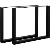 CLP 2er Set Tischbeine Ilkan für DIY-Esstisch Metall pulverbeschichtet bis 400 kg | Farbe schwarz Größe 90 cm