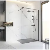 Schulte Walk In Trend 2.0 ExpressPlus 100 x 200 cm Profil schwarz matt Klarglas schmutzabweisende Glasbeschichtung