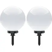 Selltec Kugellampe KIRA SET 2 SET Außenleuchte, IP44 Kugellampe opal Garten, Outdoor, Terrasse