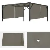 Mendler Ersatzbezug für Dach Pergola Pavillon Beja 3x3m taupe