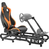 Vevor Rennlenkradständer mit Rädern für Logitech G923/G920/G29, robustes Fahrsimulator-Cockpit aus Stahl – Thrustmaster T248P, Lenkradhalterung und Fußpedal verstellbar, maximale Belastung 150 kg