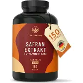 True Nature Safran Extrakt + Vit B1 & B3, 150 Kapseln, Markenrohstoff Affron,
