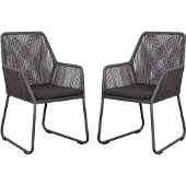DeVries 2er Set Diningsessel Adora - PE twisted light coal