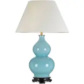 Elstead Lighting Elstead Harbin Tischleuchte E27 Hellblau Grauweiß