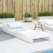 vidaXL Möbel Sonnenliege Weiß 205x60x31,5 cm Massivholz Kiefer - Gartenliegen &12940