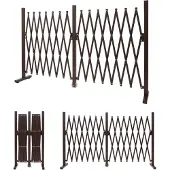 Mendler Absperrgitter MCW-B34, Zaun Schutzgitter Scherengitter Trenngitter, Alu ausziehbar braun Höhe 103cm, Breite 52-400cm