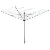 Proregal Wäschespinne Vento | 4 Tragarmen | Aluminium | Hx 190x265cm | Witterungs- und UV-beständige Kunststoff | Frei drehbar | Inkl. Bodenhülse mit Deckel