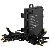 Linder Exclusiv GmbH Lex Light LED Lichterkette Timer 48 LEDs Ø3mm warmweiß 3,4m 8 Funktionen Kabel schwarz für Außen