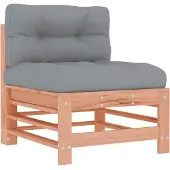 vidaXL Mittelsofa mit Kissen Massivholz Douglasie