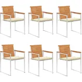 vidaXL Möbel Gartenstühle 6 Stk. mit Kissen Massivholz Akazie - Gartenstühle 3078499