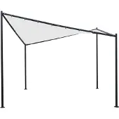 Degamo Pavillon Gartenpavillonm Walmdachpavillon ORLANDO 3,5x3,5m , Höhe 2,85m mit Plane PVC-bechichtet weiss