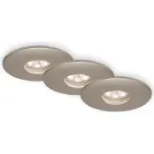Briloner LED Einbauleuchten 3er Set IP44 1,8 W 3000K silber Kunststoff