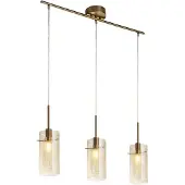 Licht-Erlebnisse Pendelleuchte Rauchglas Metall E14 H: max. 130 cm in Messing Champagner 3-flammig länglich Modern