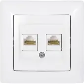 Gunsan Visage Datenbuchse 2-fach CAT6 Internet Netzwerk Weiss