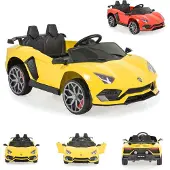 Moni Kinder Elektroauto Chiara Musik Fernbedienung zwei Motoren Kunststoffreifen gelb