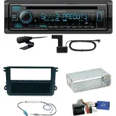 Kenwood KDC-BT960DAB Bluetooth DAB Einbauset für EOS Polo Caddy Amarok Scirocco