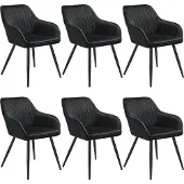 TecTake Esszimmerstuhl Marilyn gepolstert, in Samtoptik, gesteppt 58 x 62 x 82 cm