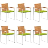 Prolenta Maison Exclusive - Gartenstühle 6 Stk. mit Kissen Massivholz Akazie