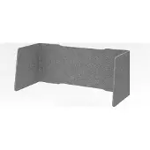 Proregal - Büromöbel mit top Leistungsdaten Akkustik Einhausung gefaltet |3-seitig | HxBxT 60x154x65cm | Grau-meliert | Schallschutzklasse C | Filzoptik