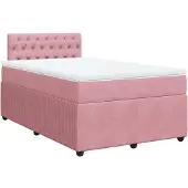Syfax Boxspringbett mit Matratze Rosa 120x200 cm Samt