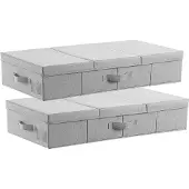 Vevor Unterbettkommode Unterbettaufbewahrungstasche 2 Stk. (805 x 405 x 155 mm) Unterbettbehälter mit Deckel, Aufbewahrungsbox für Kleidung Schuhe Schlafzimmer Kleideraufbewahrungstasche 48 L