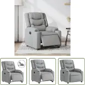 The Living Store Relaxsessel Elektrisch Hellgrau Stoff