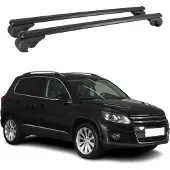 Omtec Dachträger für VW Tiguan 2007-2016 Gepäckträger Grundträger Aluminium Schwarz 2x