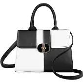 Gallantry Paris Gallantry, Damen-Umhängetasche elegant mit praktischem Innenfach + Reißverschluss, Weiß / Schwarz