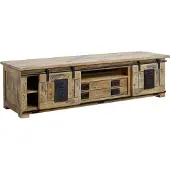 MASSIVMOEBEL24.DE MASSIVMOEBEL24 TV-Board Mango 180x55x50 natur lackiert RAILWAY #314