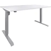 Stier Elektrisch höhenverstellbarer Schreibtisch 501-33, Tischgestell mit Tischplatte 120x80 cm, Weiß mel., Ergonomischer Steh-Sitz-Tisch stufenlos verstellbar 68-118 cm