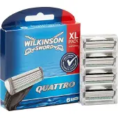 Wilkinson Sword Quattro Rasierklingen für Herren Rasierer Pg.= 6 Stück