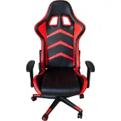 Lemodo Gaming-Stuhl, schwarz-rot, Nacken- Rückenkissen, Gamerstuhl, Bürostuhl