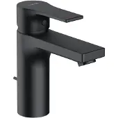 Kludi ZENTA SL Waschtisch-Einhandmischer, Auslaufhöhe 100mm, mit Metall Ablaufgarnitur, 482903965, Farbe: Mattschwarz