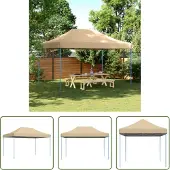 The Living Store Partyzelt Faltbar Pop-Up Beige 440x292x315 cm