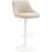 CLP Barhocker Lazio höhenverstellbar und 360 Grad drehbar creme Gestell Farbe weiß