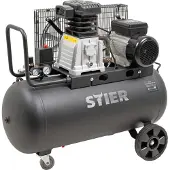 Stier Kompressor LKT 880-10-90, 3000 W, max. Druck 10 bar, 90 Liter Tank, 81 kg, geeignet für Anwendungen mit hohem Luftbedarf, Reifenwechsel, Bauarbeiten