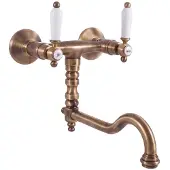RAV copy of Wand-Spültischarmatur MORAVA schwenkbar in Schwarzchrom SLEZAK