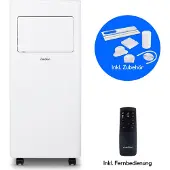 Medion Mobile Klimaanlage mit Abluftschlauch E701 (7000 BTU, mobil, inkl. Fensterabdichtung, bis 25m², 3in1 Kühlen Entfeuchten Ventilieren, Schlafmodus, MD 37730)