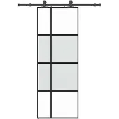 Syfax Schiebetür mit Beschlag Schwarz 76x205 cm Hartglas