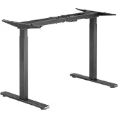 Wiltec Höhenverstellbarer Schreibtisch zweimotorig, Schreibtischrahmen, Gestell für Tischplatten, mit Kollisionsschutz, Memoryfunktion und Sitz-/Stehzeit-Erinnerung