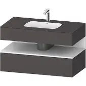Duravit Einbauwaschtisch-Möbel-Set Qatego 100x55x60cm, we m/Grap ma, Konsolen-Waschtischunterbau