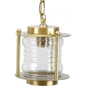 Licht-Erlebnisse Dekorative Gartenleuchte Messing Glas maritimes Design E27 Hängelampe Außenlampe Balkon Terrasse