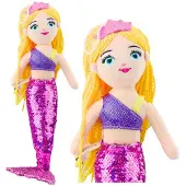 Leantoys Lean Plüsch Meerjungfrau Kuschelschwanz In Pailletten Lila 48Cm