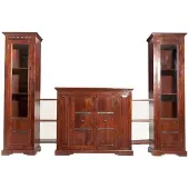 MASSIVMOEBEL24.DE MASSIVMOEBEL24 Wohnwand Akazie 300x39x200 nougat lackiert OXFORD #600