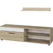 Vicco Lowboard & Regal Berno Sonoma/Weiß mit 1 Klappe, Model 55458