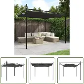 The Living Store Pergola mit Schiebedach Anthrazit 295x292x230 cm