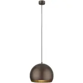 Licht-Erlebnisse Pendelleuchte Metall Ø 27 cm rund H: max. 160 cm Braun E27 Kugelschirm Retro Design